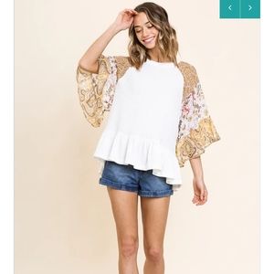 UMGEE floral paisley mixed print top